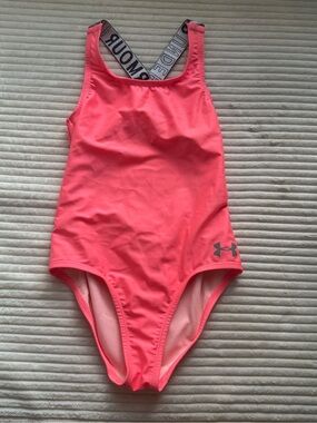 Under Armour Neon Coral Girls' One-Piece Swim